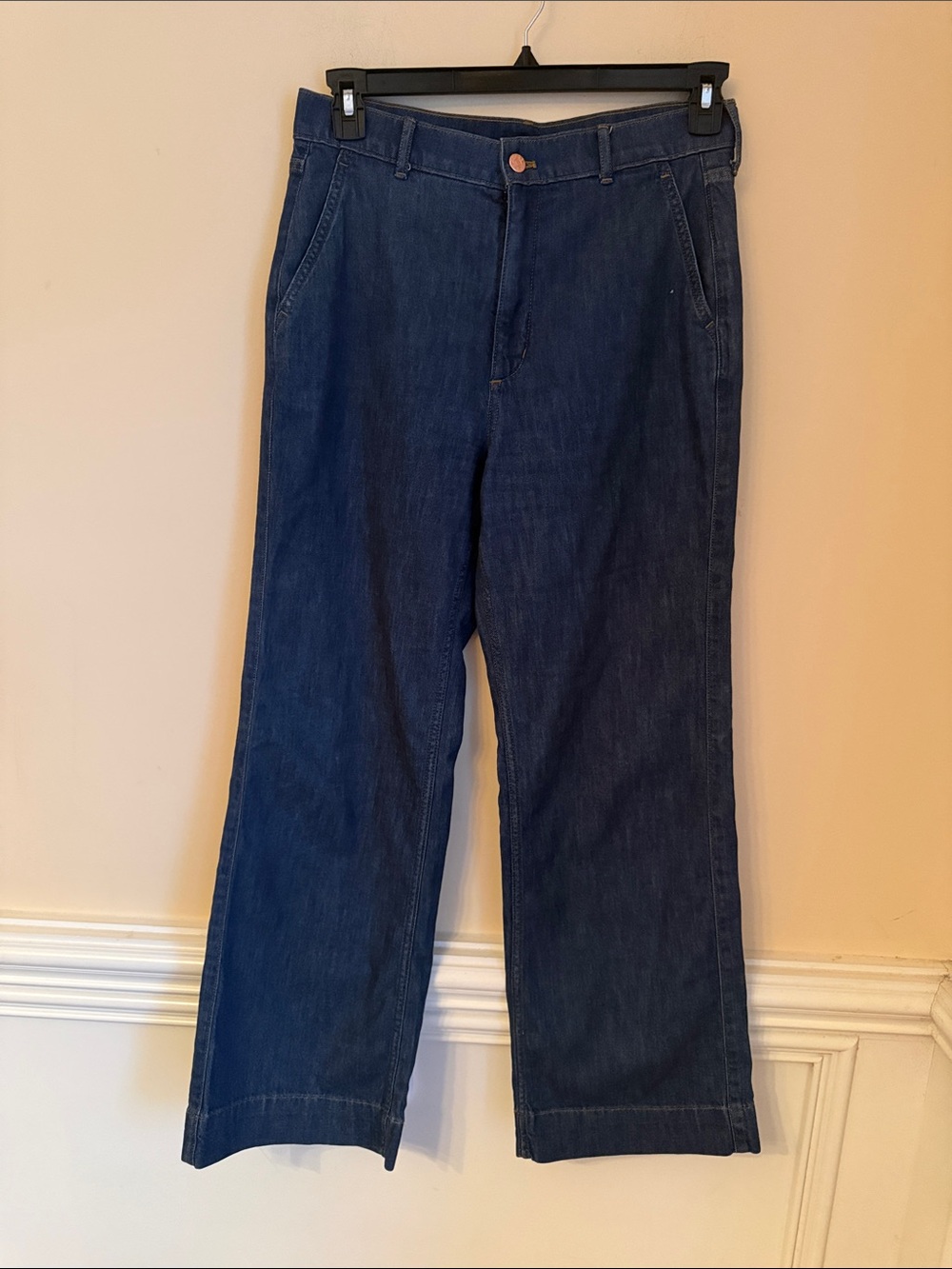 J. Crew Dark Blue Wide-Leg Jeans - Back Pocket Detail Sz 28